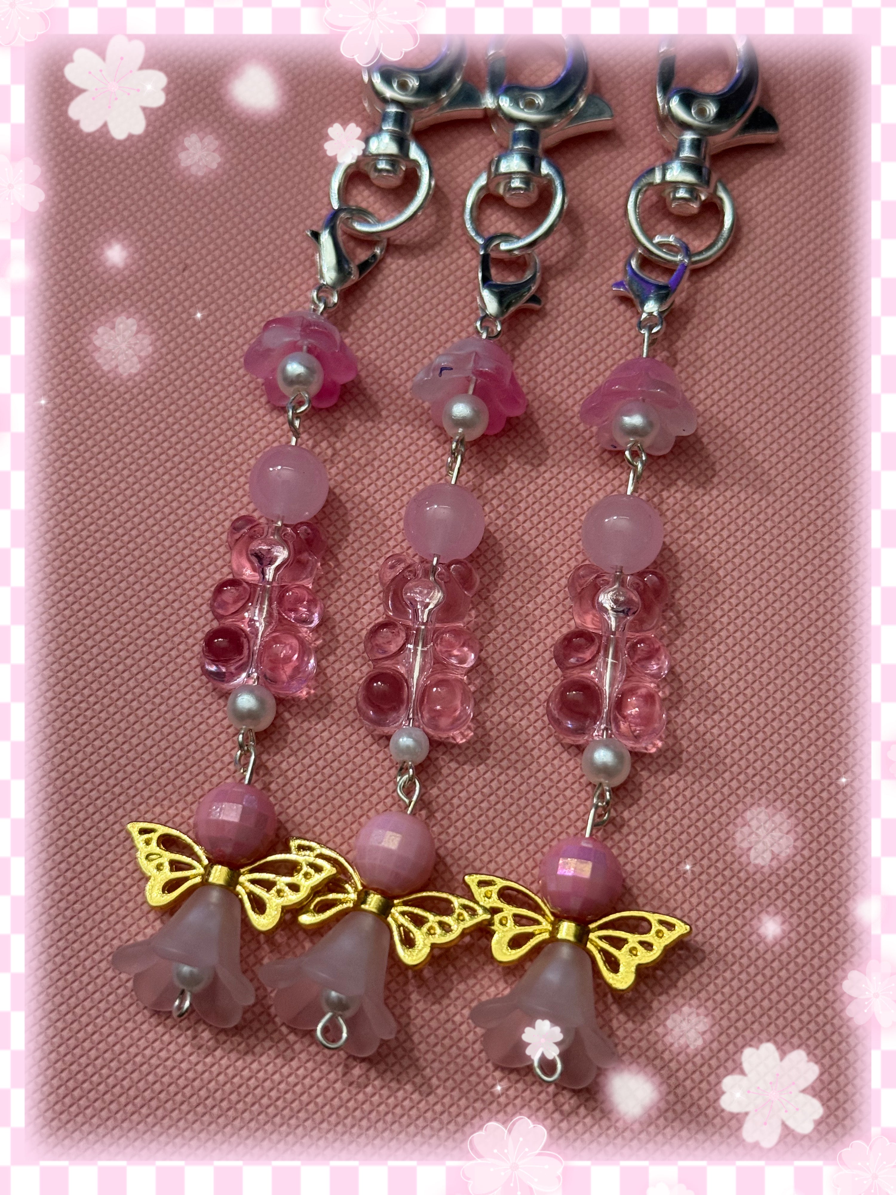 Pink Gummy Bear Keychain