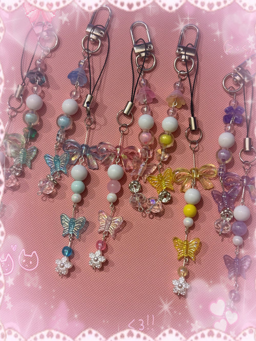 Butterfly Keychain & Phone Charm SET